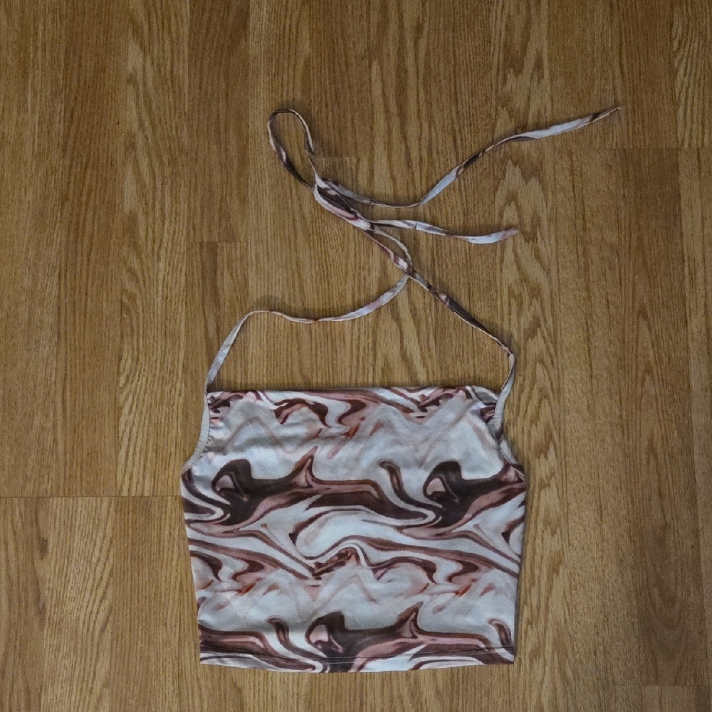 Marble Print Halter Top